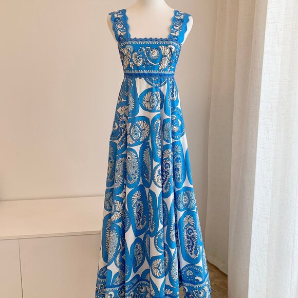 Alemais Blue and White Maxi Dress - Picture 3 of 10